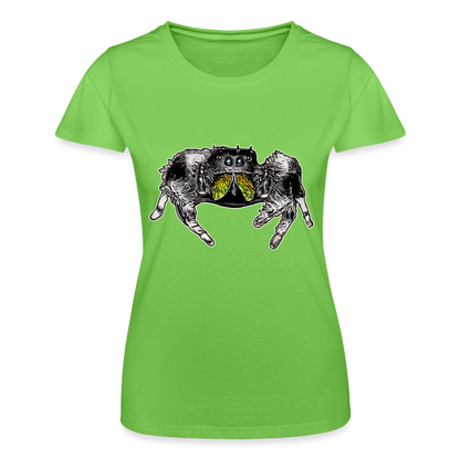Frauen Fruit of the Loom T-Shirt Phidippus regius Rastafari male - Hellgrün