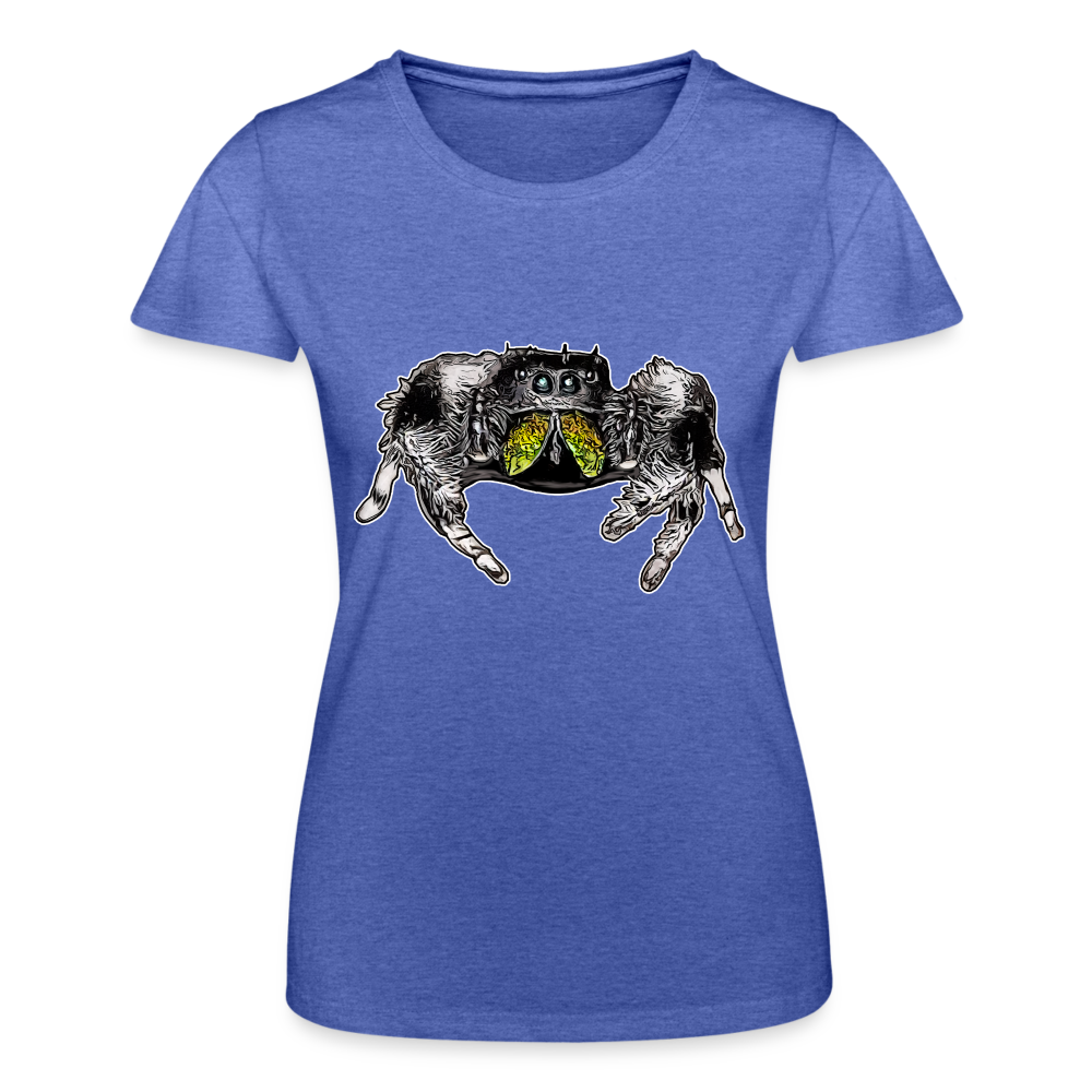 Frauen Fruit of the Loom T-Shirt Phidippus regius Rastafari male - Blau meliert