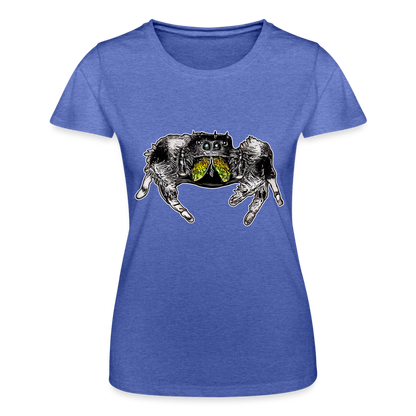 Frauen Fruit of the Loom T-Shirt Phidippus regius Rastafari male - Blau meliert