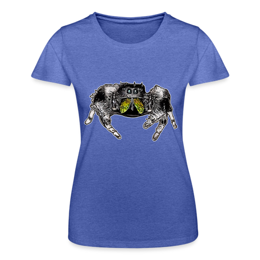 Frauen Fruit of the Loom T-Shirt Phidippus regius Rastafari male - Blau meliert