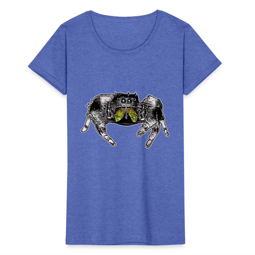 Frauen Fruit of the Loom T-Shirt Phidippus regius Rastafari male - Blau meliert