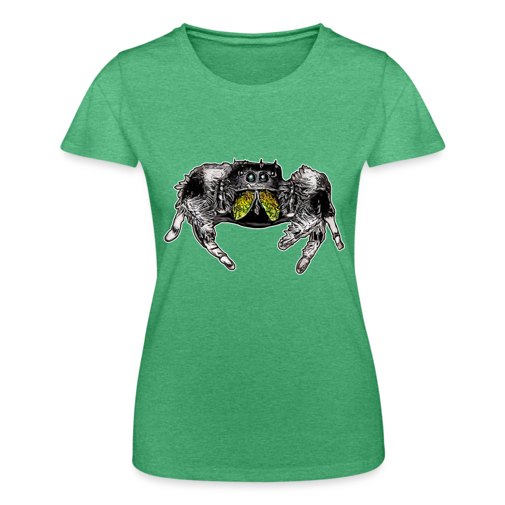 Frauen Fruit of the Loom T-Shirt Phidippus regius Rastafari male - Grün meliert