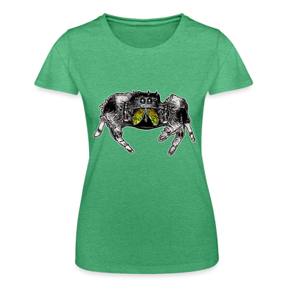 Frauen Fruit of the Loom T-Shirt Phidippus regius Rastafari male - Grün meliert
