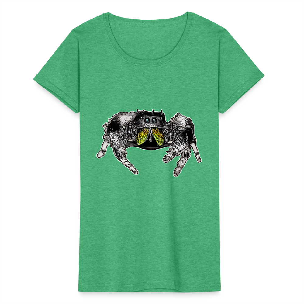 Frauen Fruit of the Loom T-Shirt Phidippus regius Rastafari male - Grün meliert