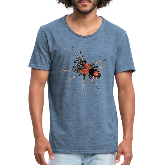 Männer Vintage T-Shirt Cyriocosmus elegans - Vintage Denim