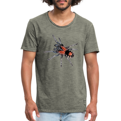 Männer Vintage T-Shirt Cyriocosmus elegans - Vintage Khaki