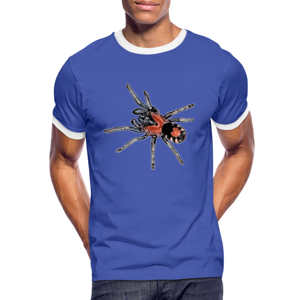 Männer Kontrast-T-Shirt Cyriocosmus elegans - Blau/Weiß