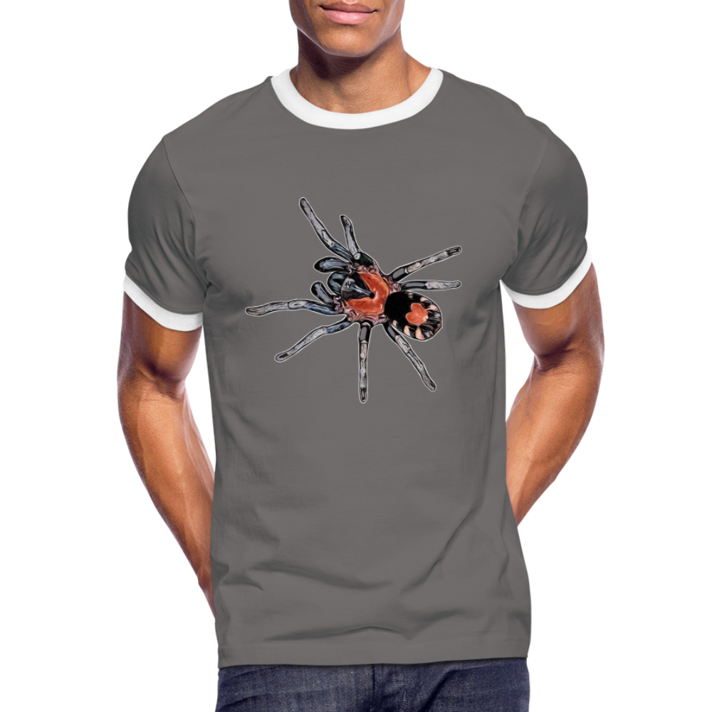 Männer Kontrast-T-Shirt Cyriocosmus elegans - Dunkelgrau/Weiß