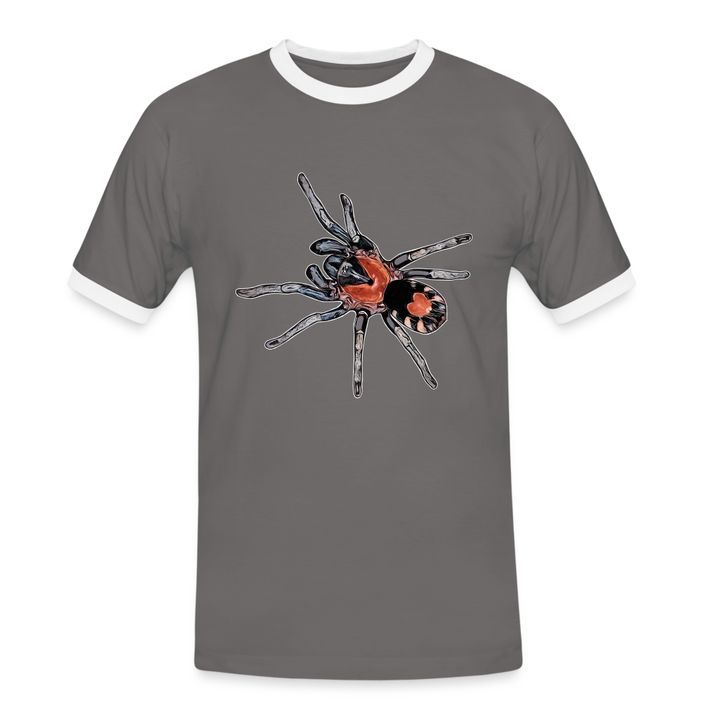 Männer Kontrast-T-Shirt Cyriocosmus elegans - Dunkelgrau/Weiß