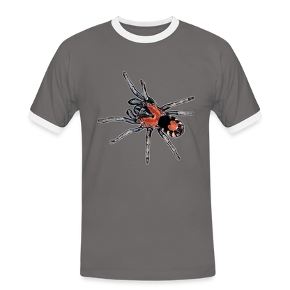 Männer Kontrast-T-Shirt Cyriocosmus elegans - Dunkelgrau/Weiß