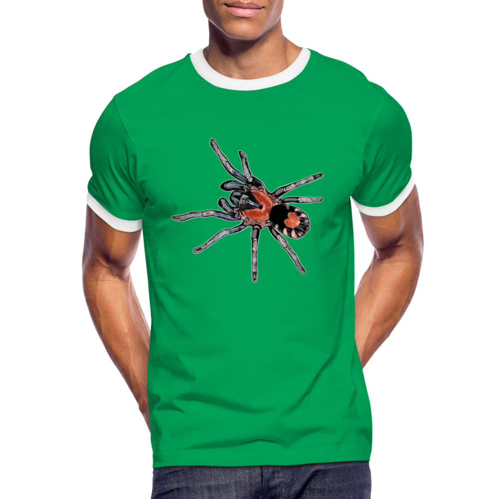 Männer Kontrast-T-Shirt Cyriocosmus elegans - Kelly Green/Weiß