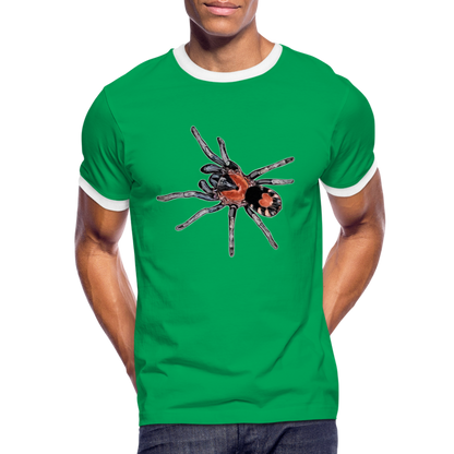 Männer Kontrast-T-Shirt Cyriocosmus elegans - Kelly Green/Weiß