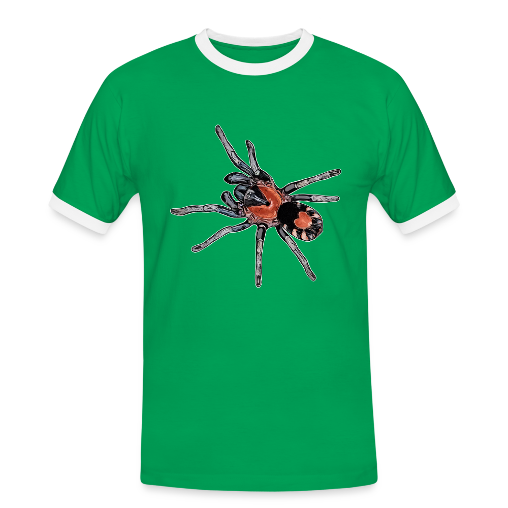 Männer Kontrast-T-Shirt Cyriocosmus elegans - Kelly Green/Weiß
