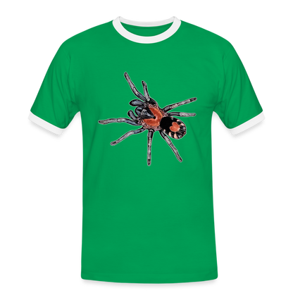 Männer Kontrast-T-Shirt Cyriocosmus elegans - Kelly Green/Weiß