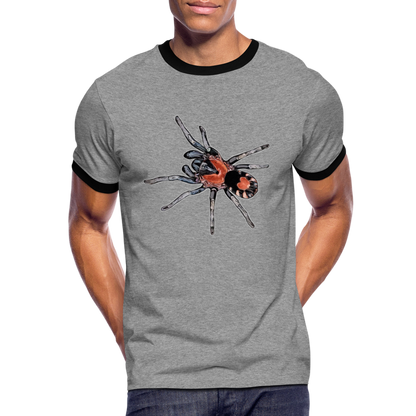 Männer Kontrast-T-Shirt Cyriocosmus elegans - Grau meliert/Schwarz