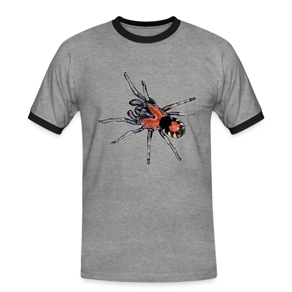 Männer Kontrast-T-Shirt Cyriocosmus elegans - Grau meliert/Schwarz