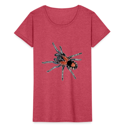 Frauen Fruit of the Loom T-Shirt Cyriocosmus elegans - Rot meliert