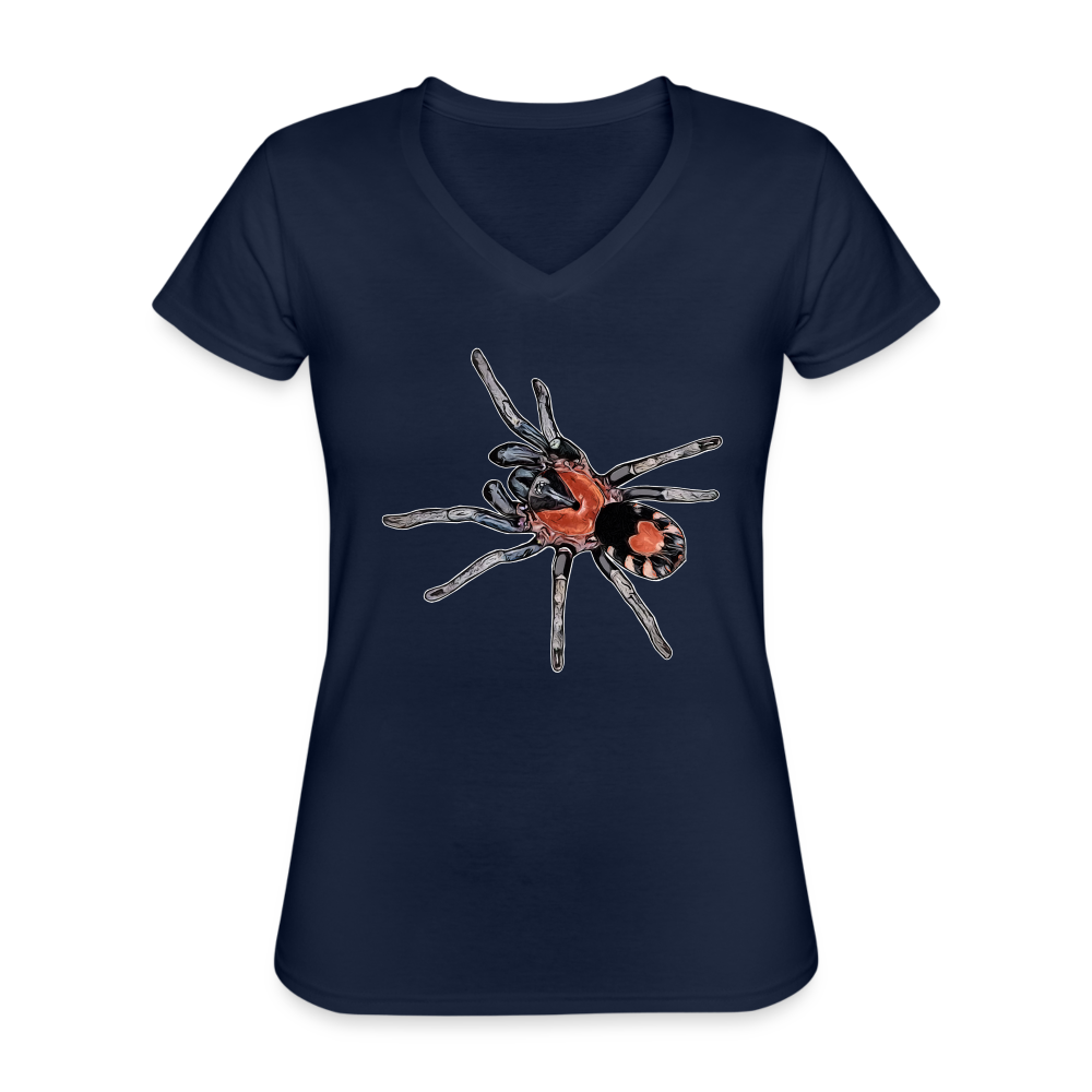Frauen-T-Shirt mit V-Ausschnitt Cyriocosmus elegans - Navy