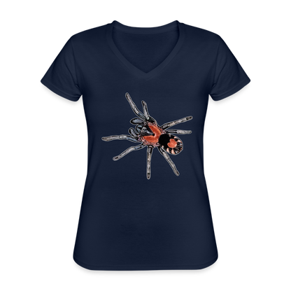 Frauen-T-Shirt mit V-Ausschnitt Cyriocosmus elegans - Navy
