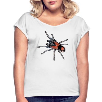 Frauen T-Shirt mit gerollten Ärmeln Cyriocosmus elegans - weiß