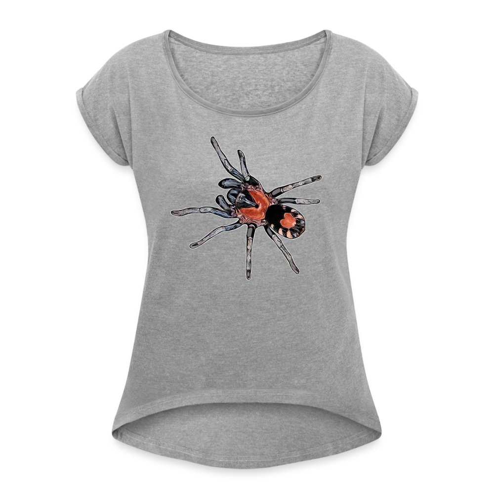 Frauen T-Shirt mit gerollten Ärmeln Cyriocosmus elegans - Grau meliert