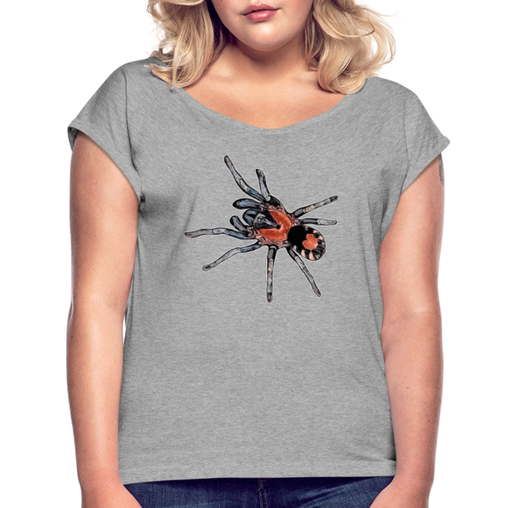 Frauen T-Shirt mit gerollten Ärmeln Cyriocosmus elegans - Grau meliert