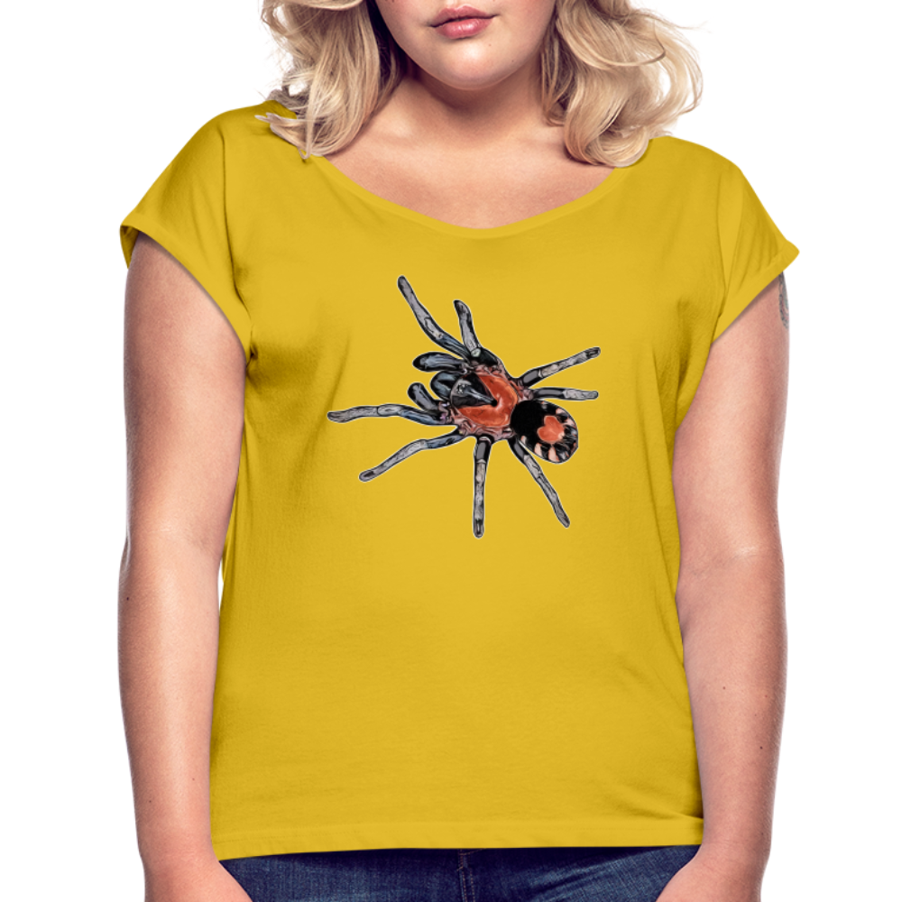 Frauen T-Shirt mit gerollten Ärmeln Cyriocosmus elegans - Senfgelb