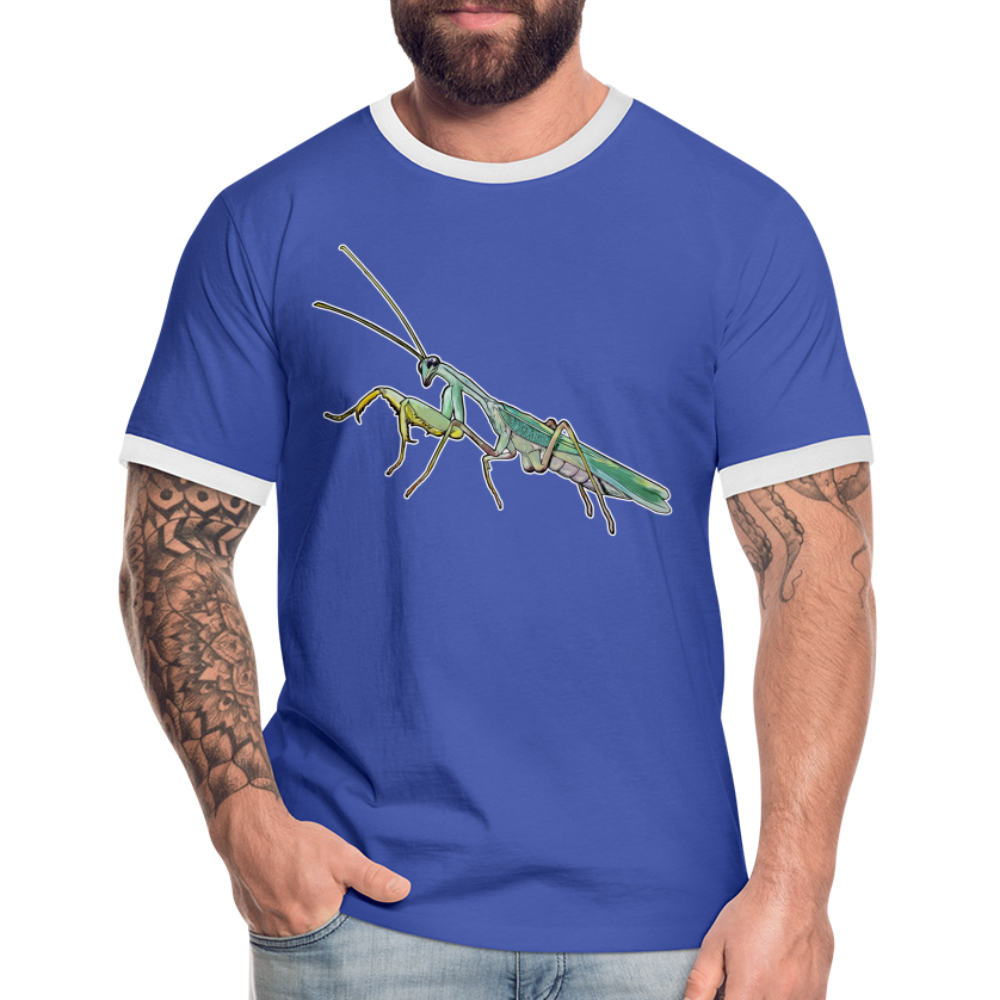 Männer Kontrast-T-Shirt Sphodromantis lineola male - Blau/Weiß
