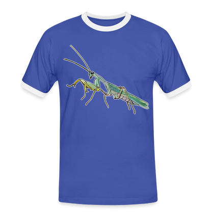 Männer Kontrast-T-Shirt Sphodromantis lineola male - Blau/Weiß