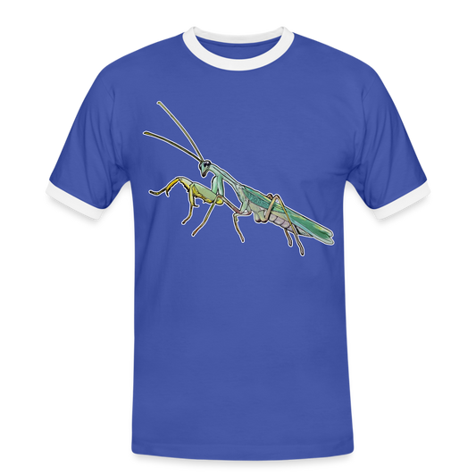 Männer Kontrast-T-Shirt Sphodromantis lineola male - Blau/Weiß