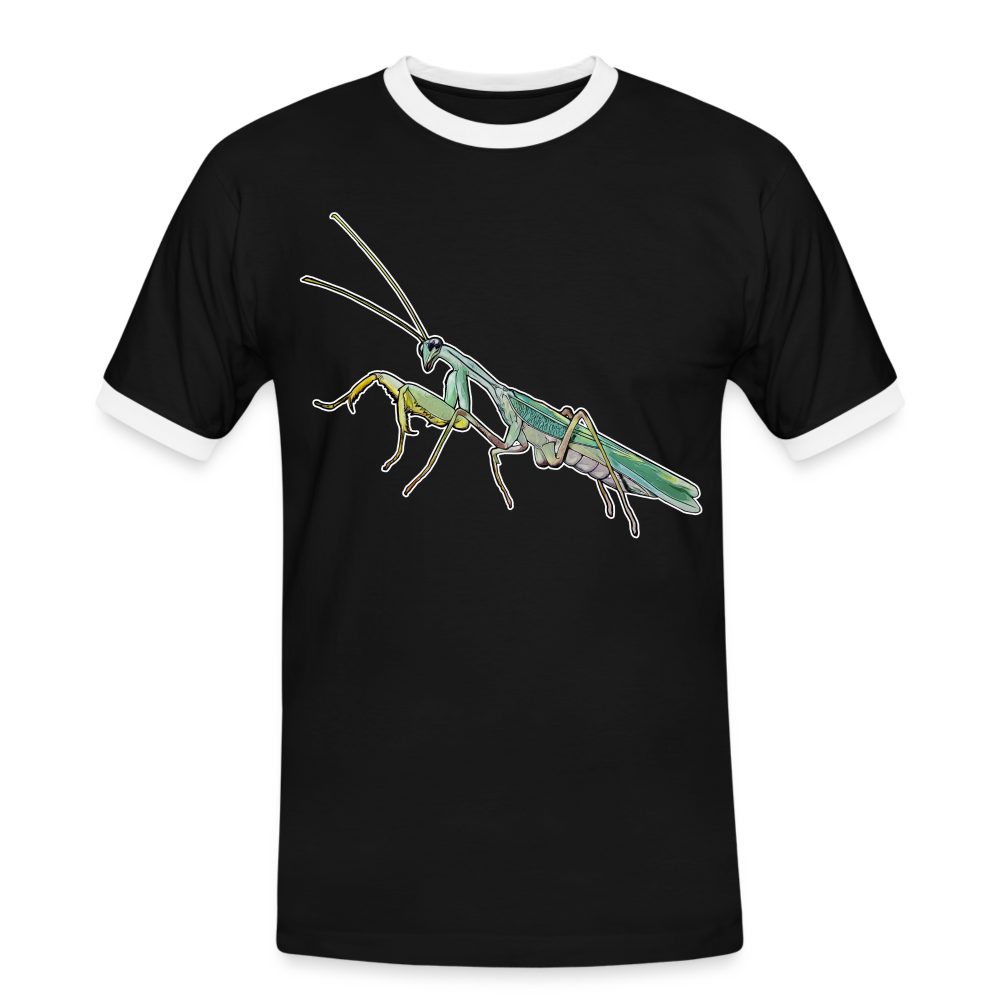 Männer Kontrast-T-Shirt Sphodromantis lineola male - Schwarz/Weiß