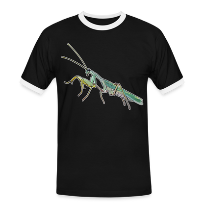 Männer Kontrast-T-Shirt Sphodromantis lineola male - Schwarz/Weiß