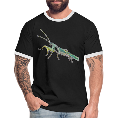 Männer Kontrast-T-Shirt Sphodromantis lineola male - Schwarz/Weiß