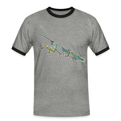 Männer Kontrast-T-Shirt Sphodromantis lineola male - Grau meliert/Schwarz