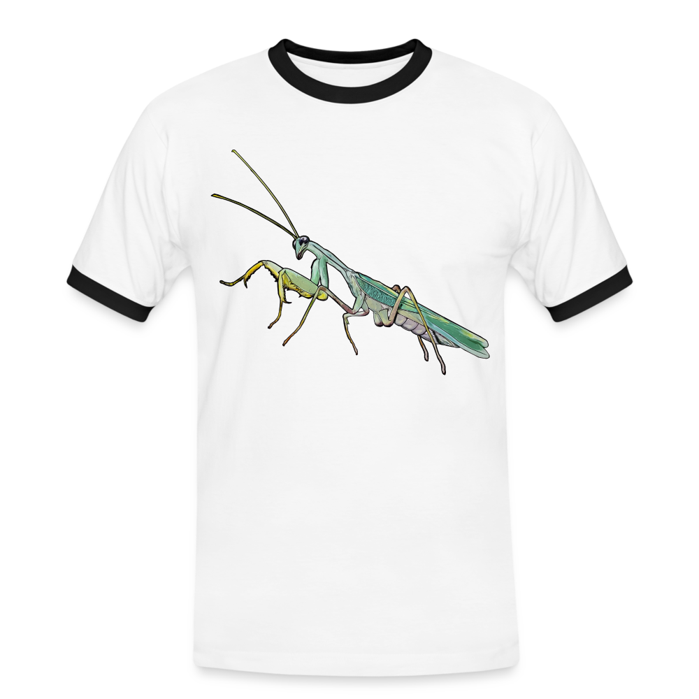 Männer Kontrast-T-Shirt Sphodromantis lineola male - Weiß/Schwarz