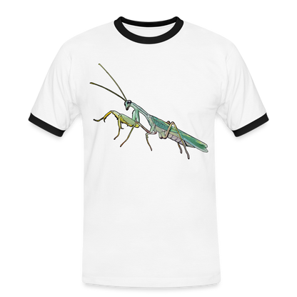 Männer Kontrast-T-Shirt Sphodromantis lineola male - Weiß/Schwarz