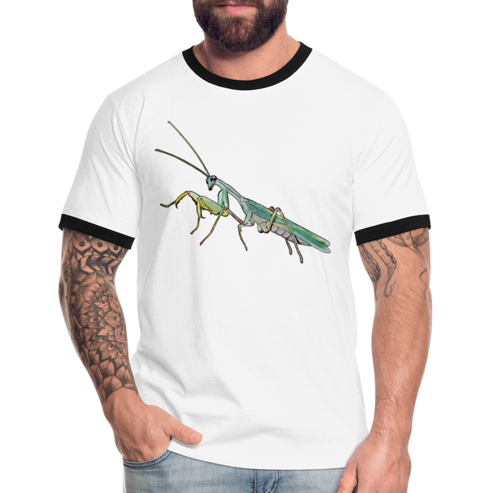 Männer Kontrast-T-Shirt Sphodromantis lineola male - Weiß/Schwarz