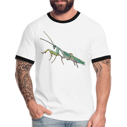 Männer Kontrast-T-Shirt Sphodromantis lineola male - Weiß/Schwarz