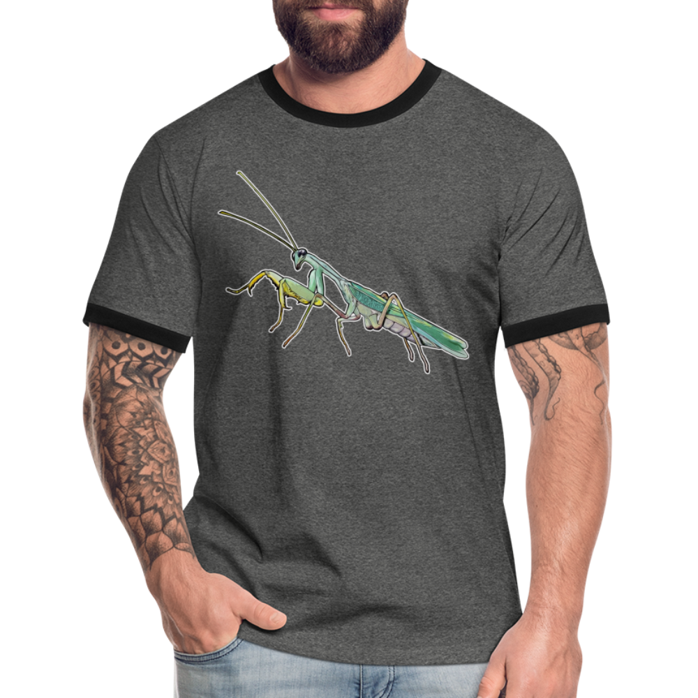 Männer Kontrast-T-Shirt Sphodromantis lineola male - Anthrazit/Schwarz