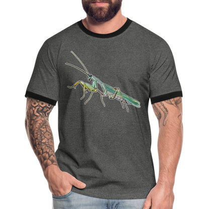 Männer Kontrast-T-Shirt Sphodromantis lineola male - Anthrazit/Schwarz