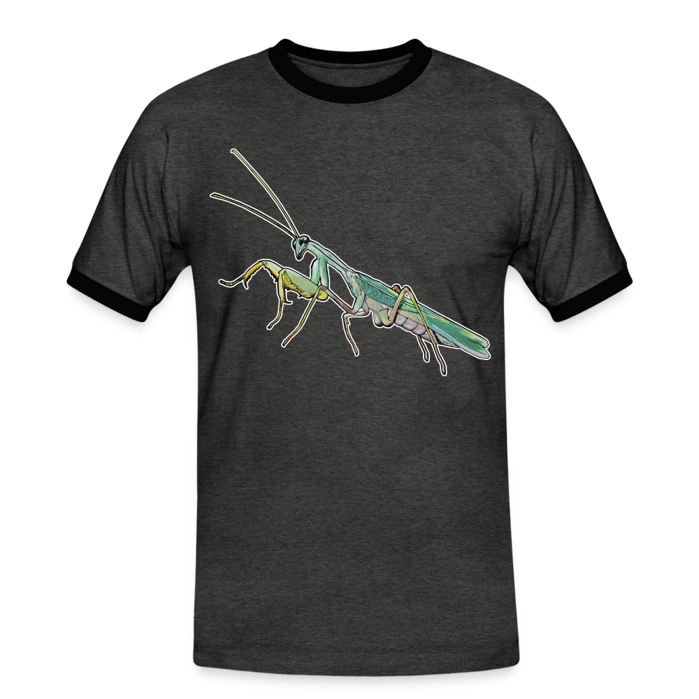 Männer Kontrast-T-Shirt Sphodromantis lineola male - Anthrazit/Schwarz