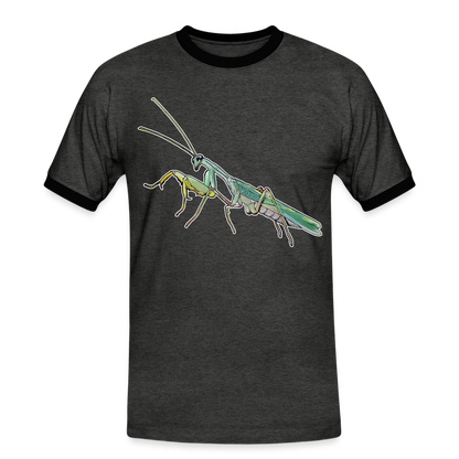 Männer Kontrast-T-Shirt Sphodromantis lineola male - Anthrazit/Schwarz