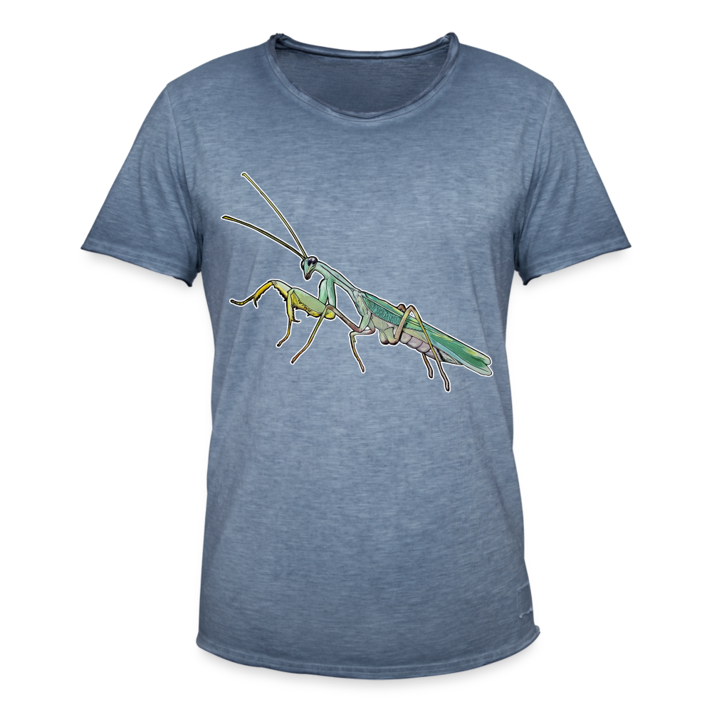 Männer Vintage T-Shirt Sphodromantis lineola male - Vintage Denim
