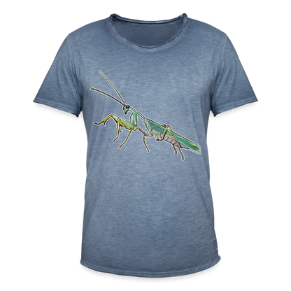 Männer Vintage T-Shirt Sphodromantis lineola male - Vintage Denim