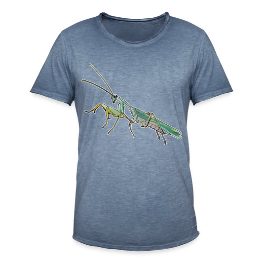 Männer Vintage T-Shirt Sphodromantis lineola male - Vintage Denim