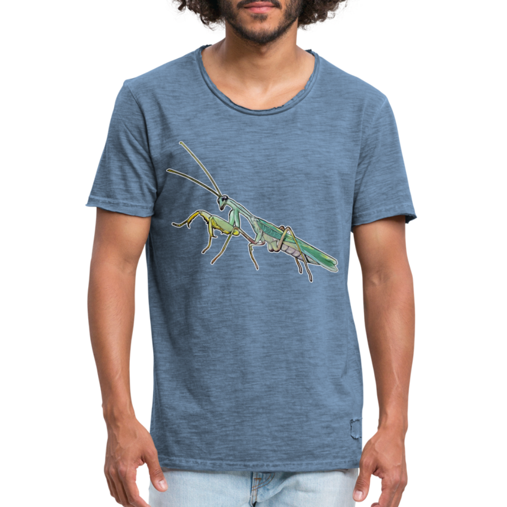 Männer Vintage T-Shirt Sphodromantis lineola male - Vintage Denim