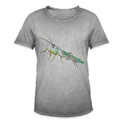 Männer Vintage T-Shirt Sphodromantis lineola male - Vintage Grau