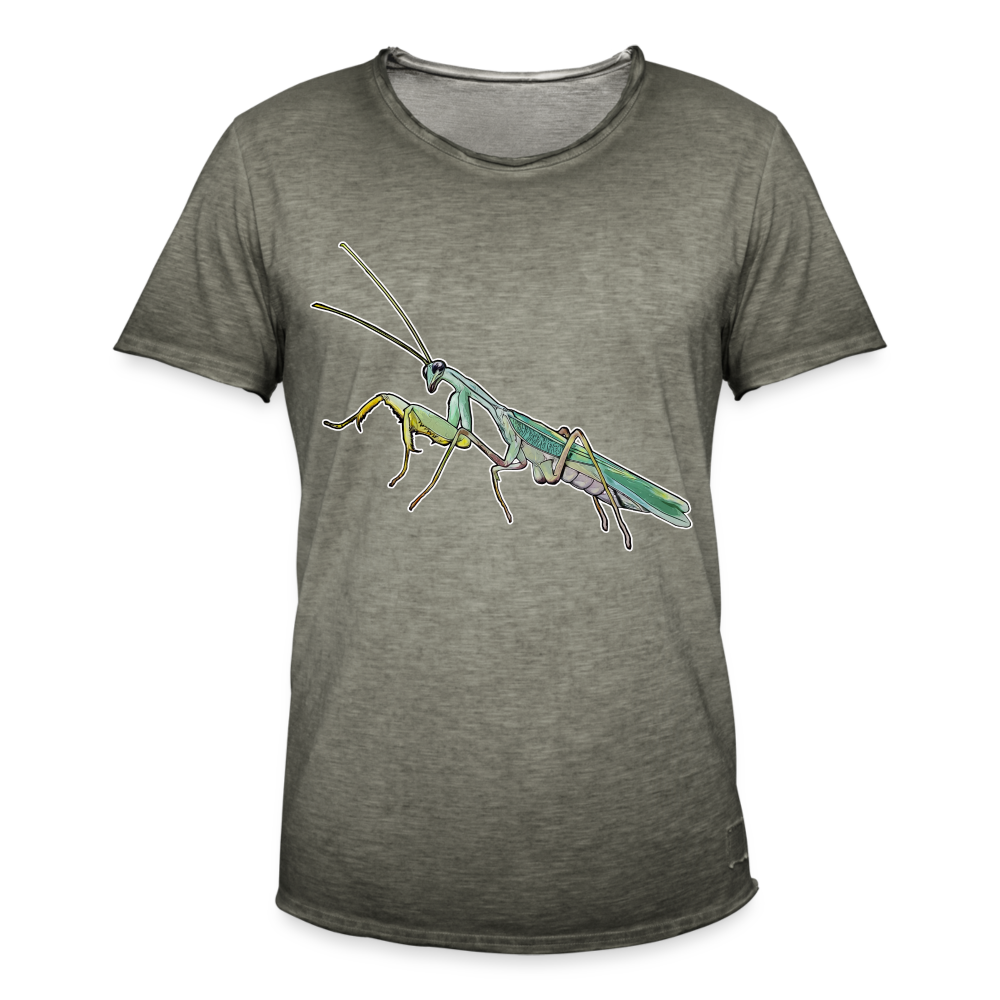 Männer Vintage T-Shirt Sphodromantis lineola male - Vintage Khaki