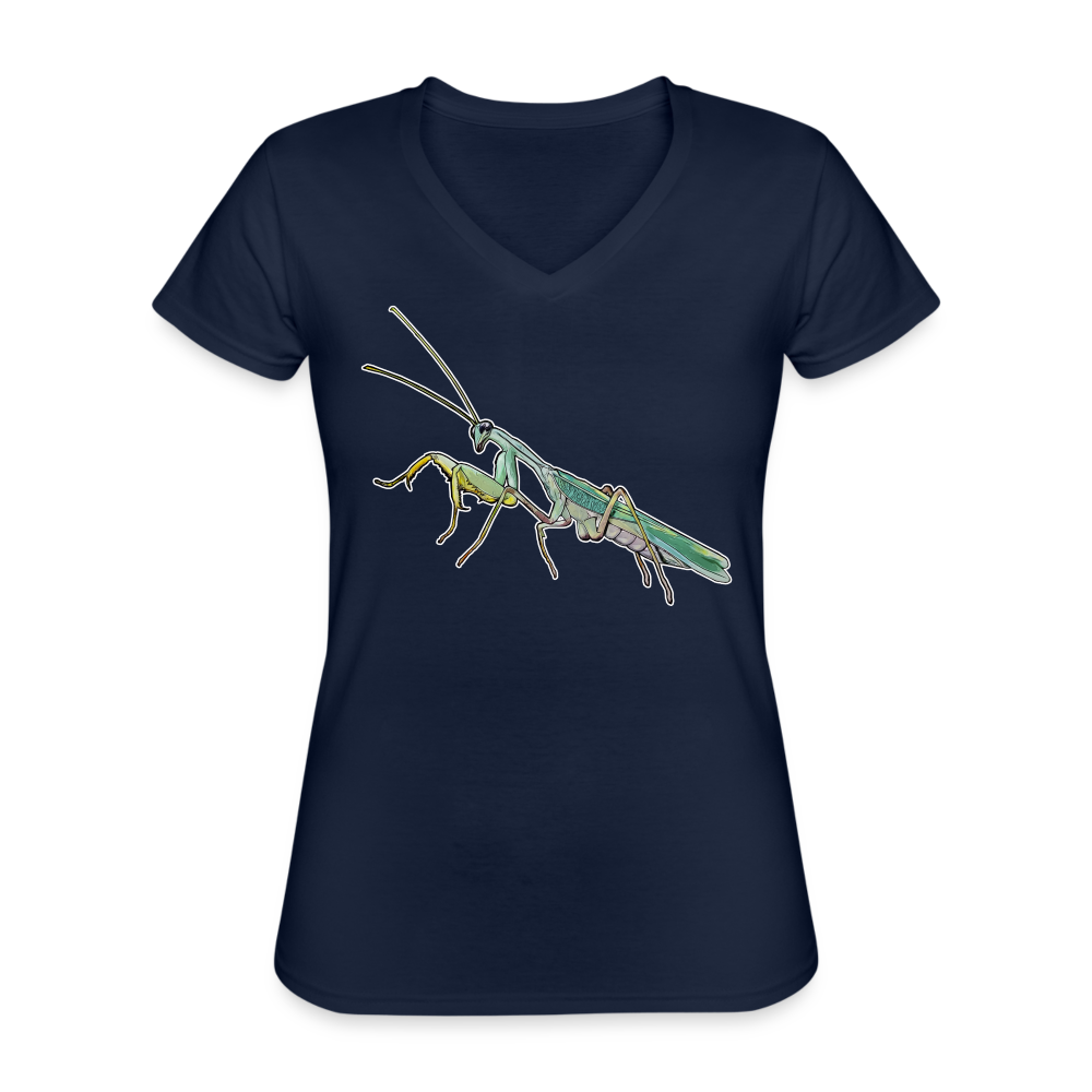 Frauen-T-Shirt mit V-Ausschnitt Sphodromantis lineola male - Navy