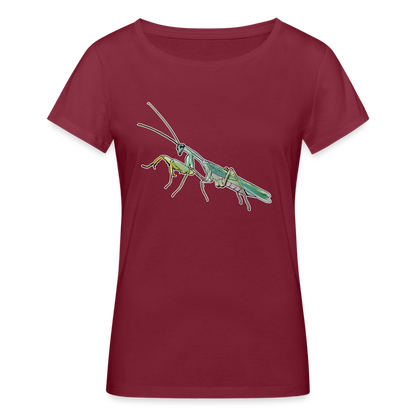 Frauen Stanley & Stella Bio-T-Shirt Sphodromantis lineola male - Burgunderrot